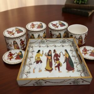 hand-painted-rajasthani-folk-art-serving-tray-set-with-containers-set-of-05