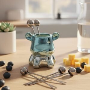 blue-metallic-mouse-cocktail-pick-holder-chrome-silver-ball-picks-blue