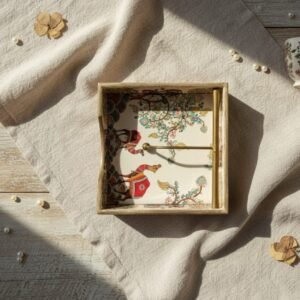 Hand-Painted Camel Motif Wooden Napkin Holder (Set of 01)